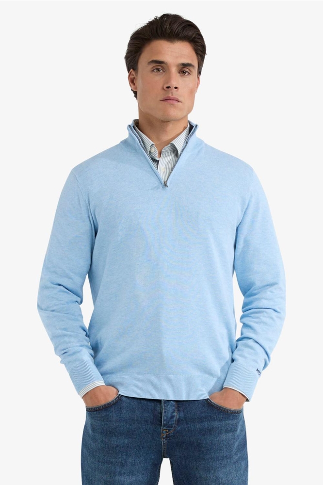 ZIP MOCK SWEATER MM251 1204 01 2001 LIGHT BLUE